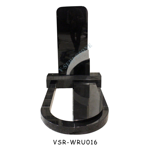 プレミアムロシアの黒い花崗岩の墓石は、永続的な記憶のために作られました