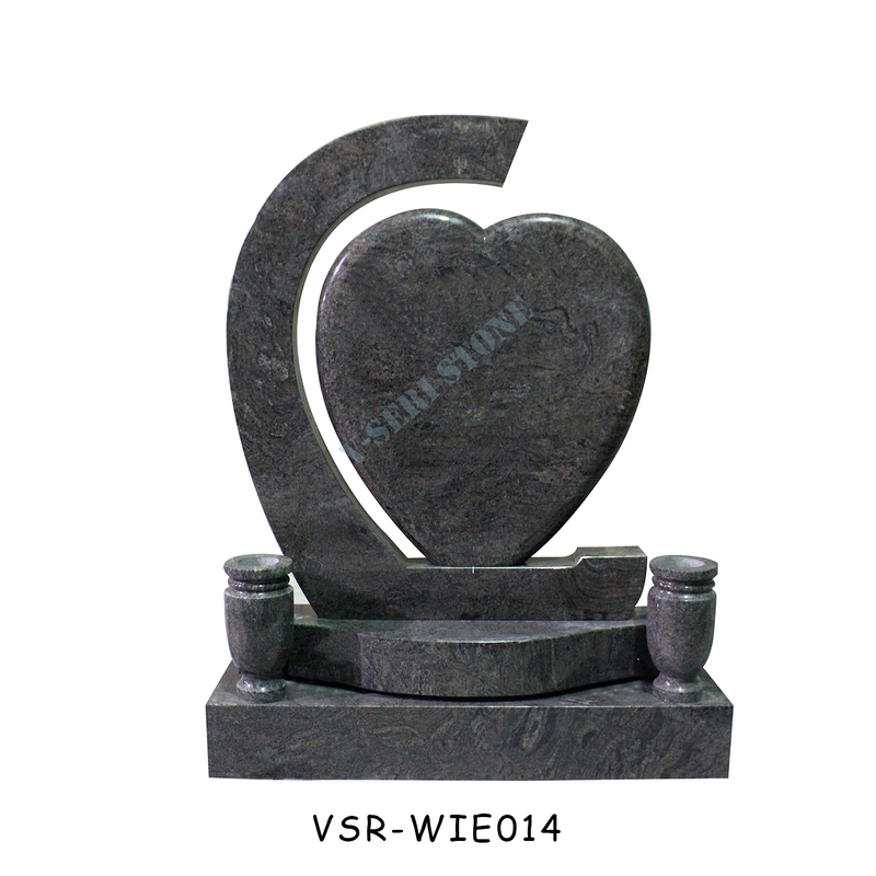 花崗岩の花瓶を備えたパロディソのヨーロッパ スタイルのハート形の花崗岩の記念碑