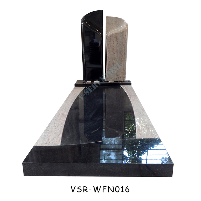 複数のカラーデザインの天然花崗岩の墓石と記念碑