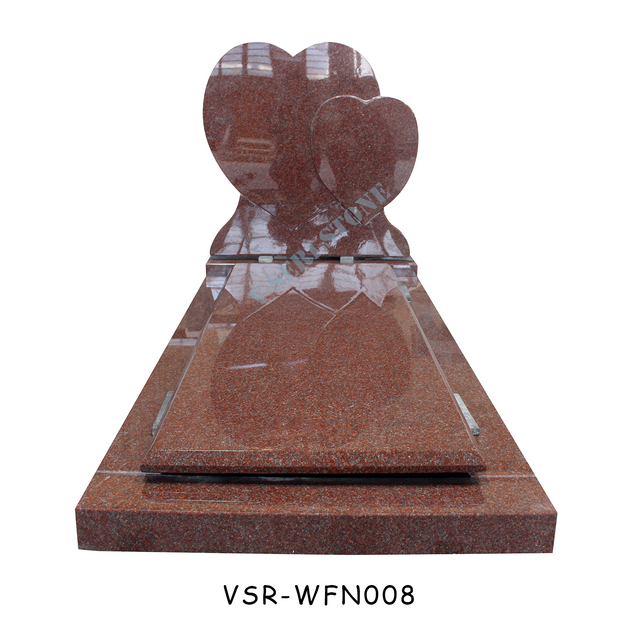 永遠の記憶のための見事なダブル ハート デザインの花崗岩の記念碑