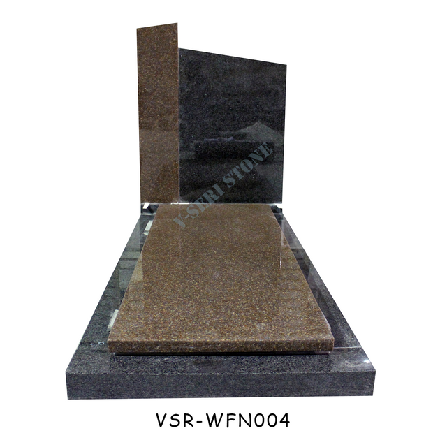 永続的な追悼のためのエレガントなツートンカラーの磨かれた花崗岩のメモリアル墓石