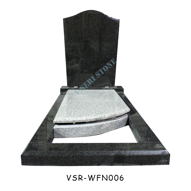 永遠の記憶のための古典的な黒と白の花崗岩の記念墓地
