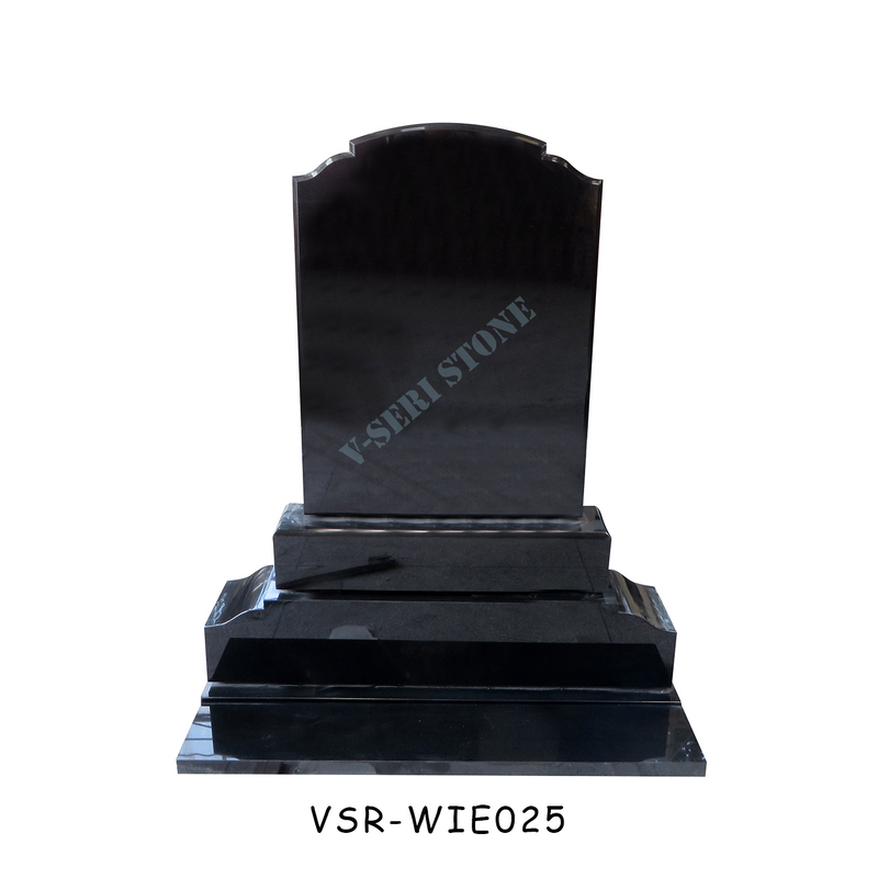 モダンなデザインの黒色の花崗岩の直立記念碑