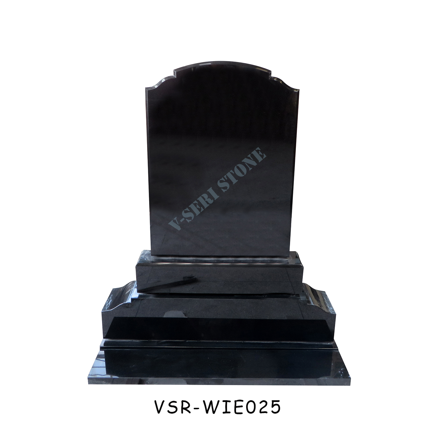 モダンなデザインの黒色の花崗岩の直立記念碑